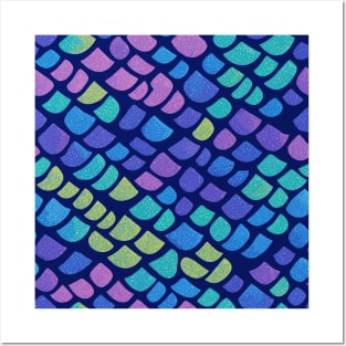 Little Mermaid Scales With Magical Glittery Pattern Posters and Art